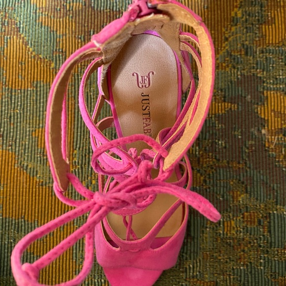 NEW Emmey Strappy Vegan Suede Heels - Picture 11 of 16